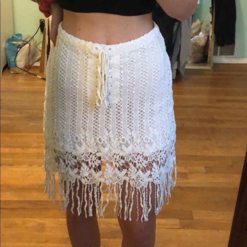 free people white lace skirt